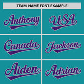 Custom Aqua Purple-Gray Personalized Raglan Sleeves Authentic Baseball Jersey